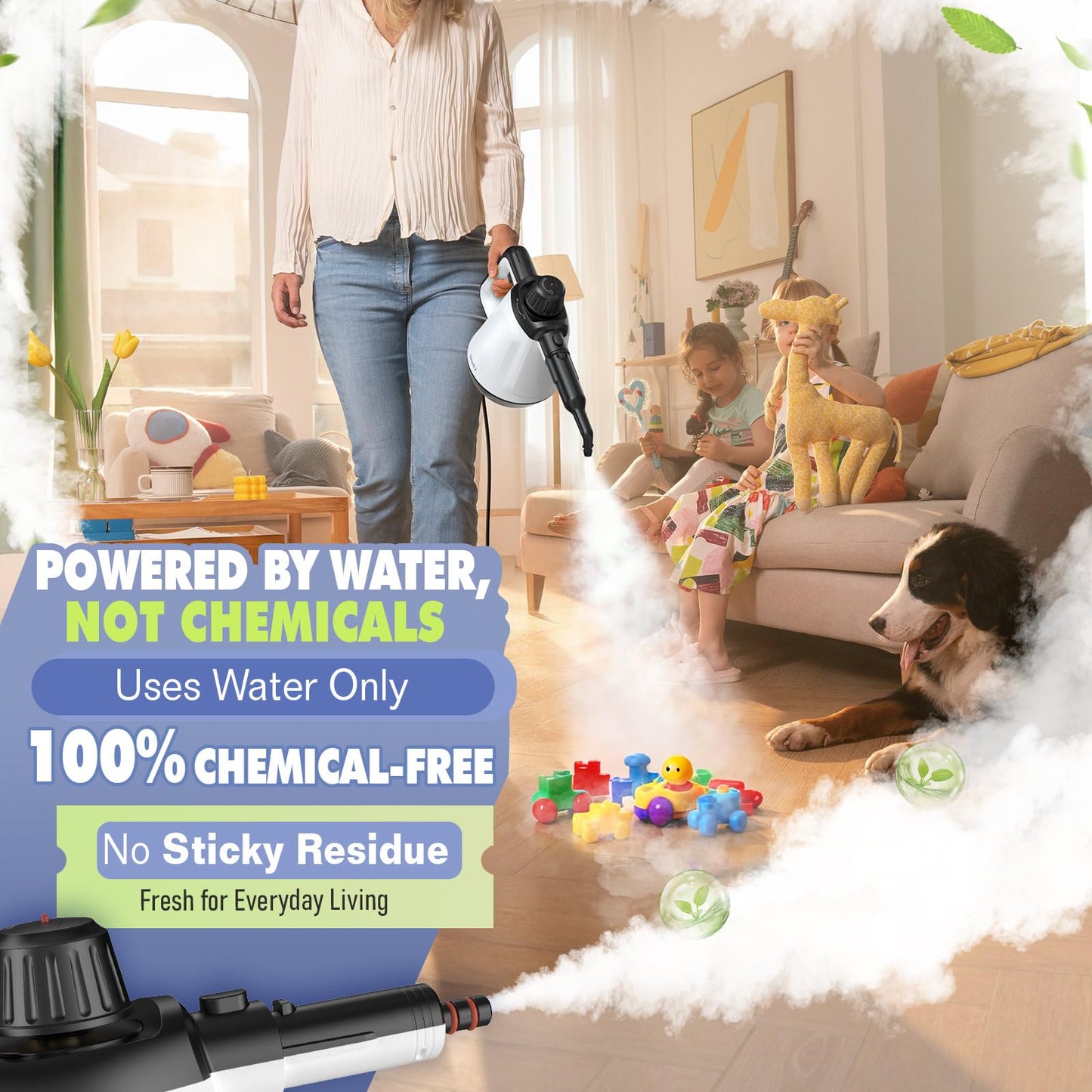 Handheld Steam Cleaner, Steamer for Cleaning with 13 Accessories 1200W Portable Steam Cleaner for Home, Multi-Surface Deep Cleaning for Bathrooms, Kitchens, Windows, Tile, Grout and Car