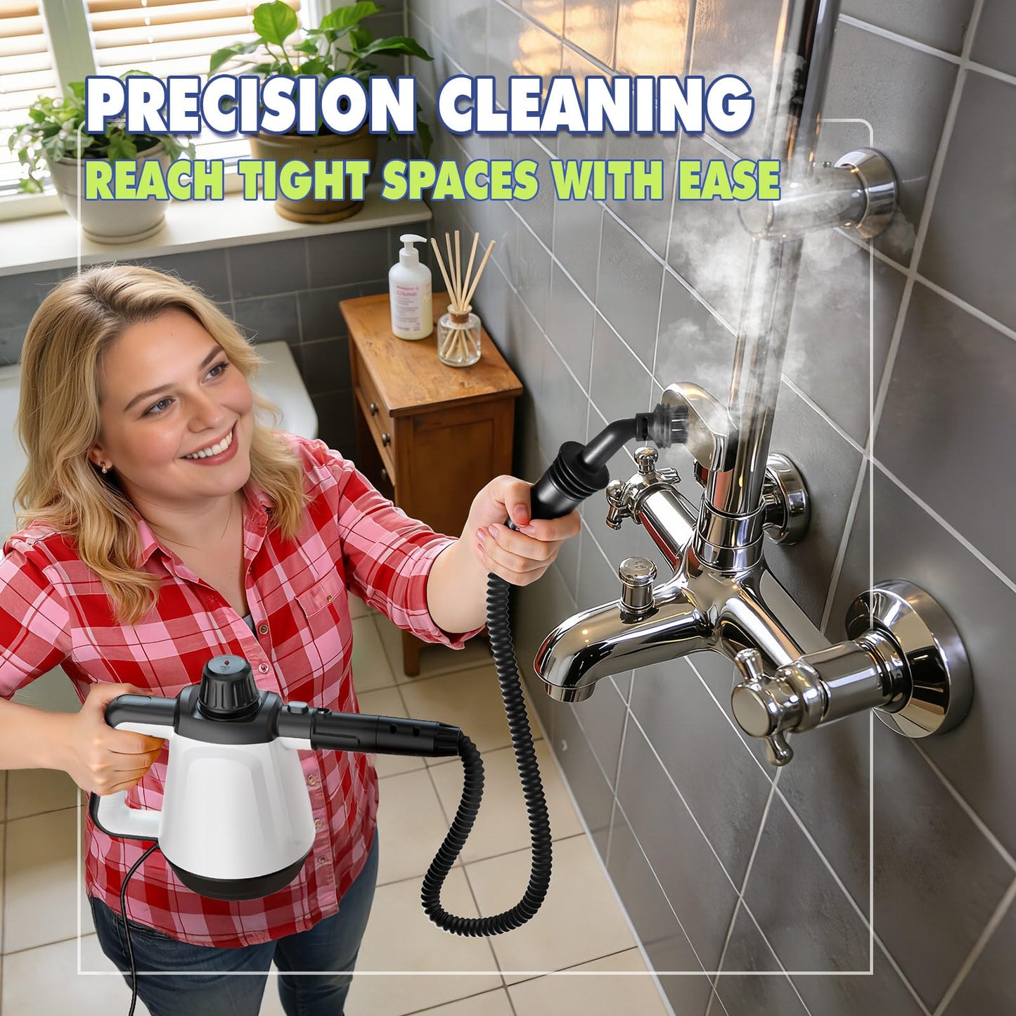 Handheld Steam Cleaner, Steamer for Cleaning with 13 Accessories 1200W Portable Steam Cleaner for Home, Multi-Surface Deep Cleaning for Bathrooms, Kitchens, Windows, Tile, Grout and Car
